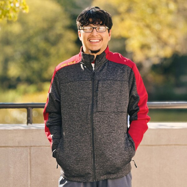 Colosseum I-State Black Cardinal Stripe Full-Zip Jacket